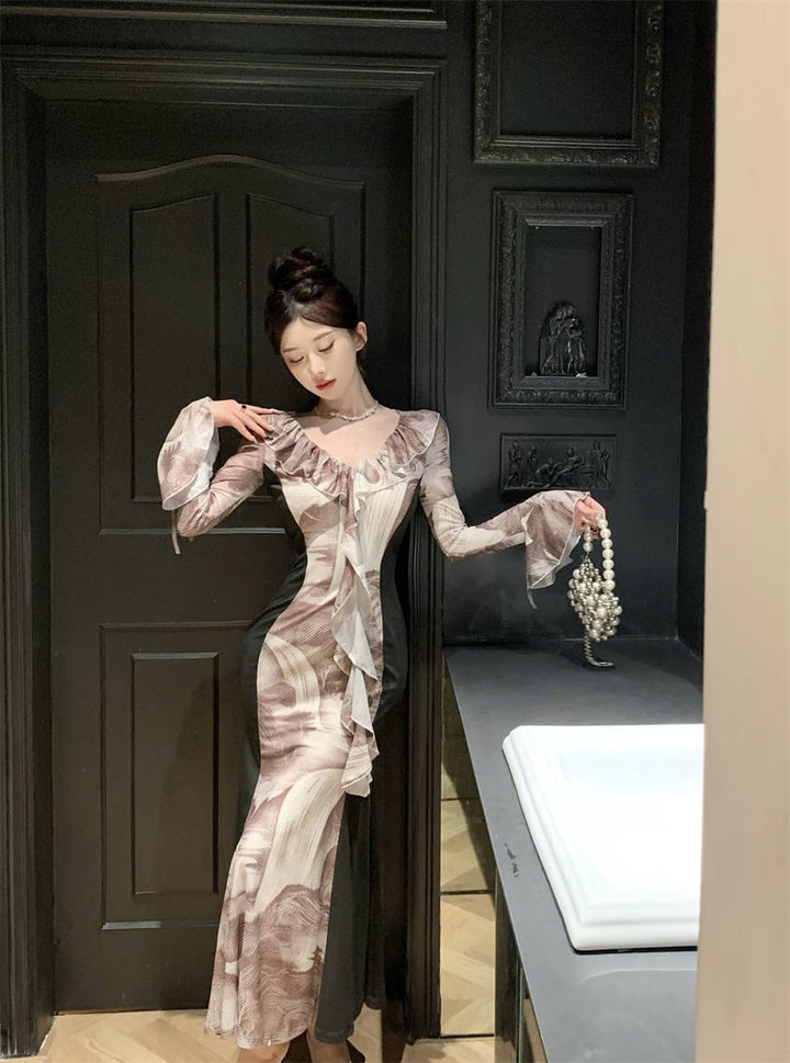 【dress】ドッキングフリルワンピース　M29500