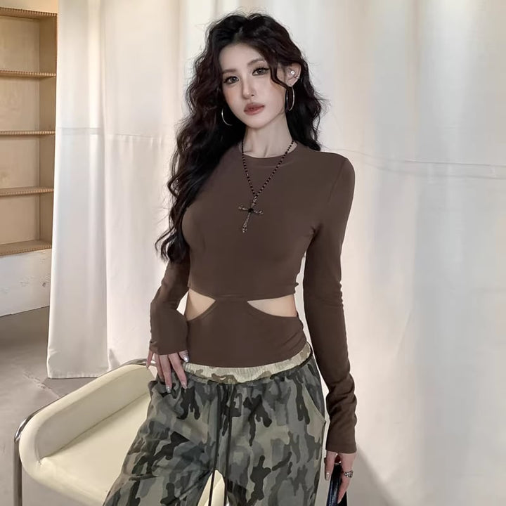 【tops】ウエストカットトップス Q8143