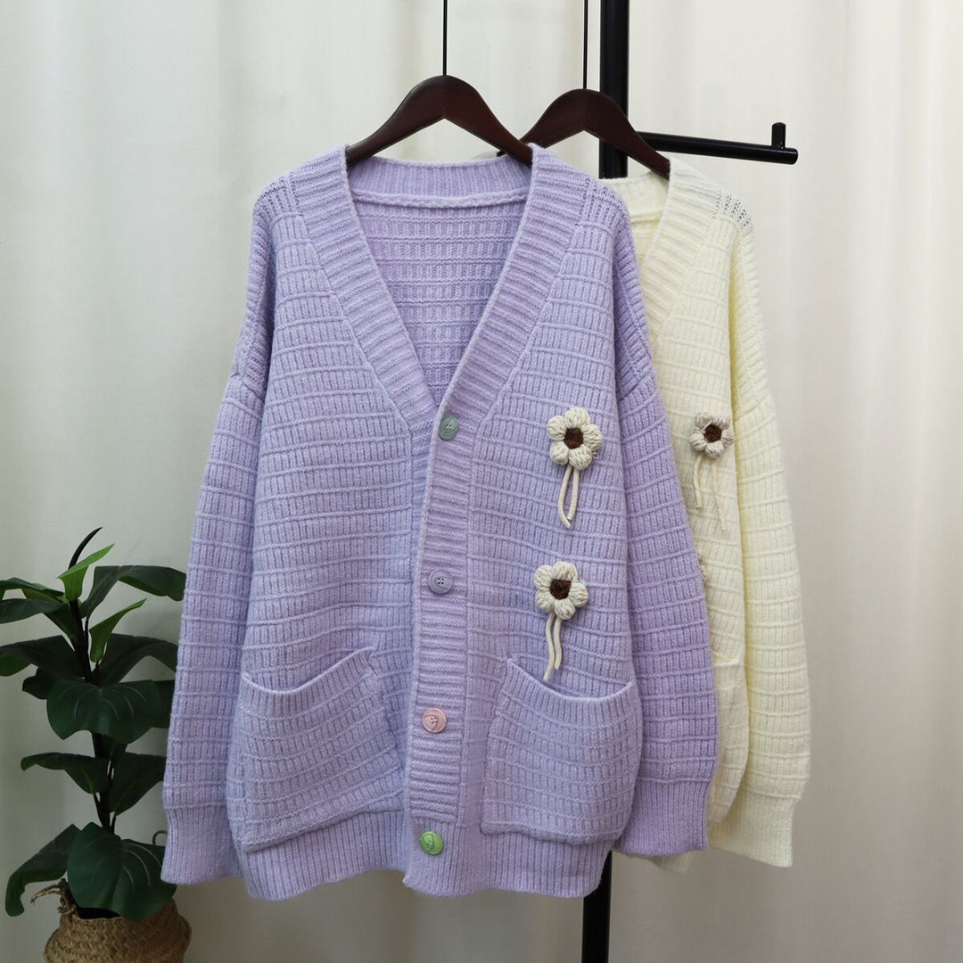 【outer】Vネックニットカーデ　M18707