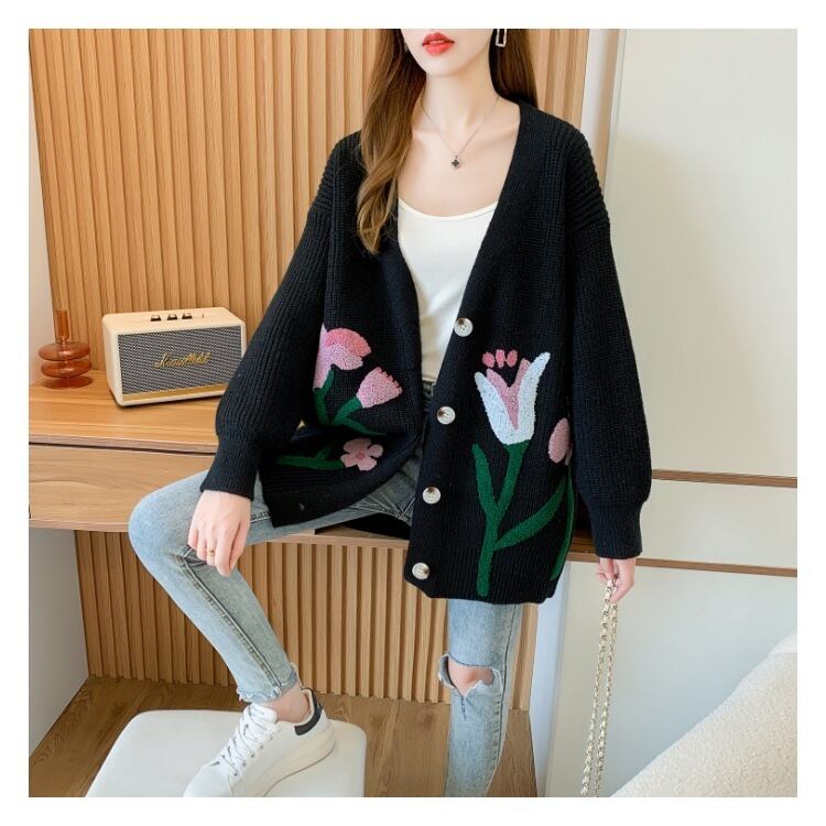 【outer】Vネックニットカーデ　M18404