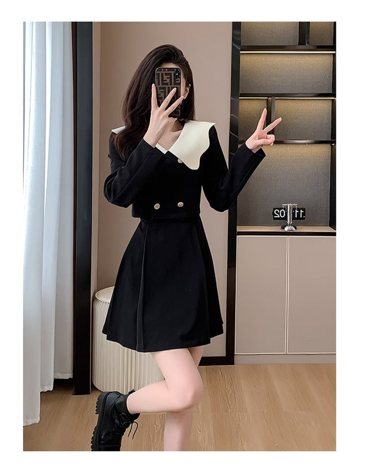 【dress】人気を独占中 エレガント切り替えワンピース　M17292