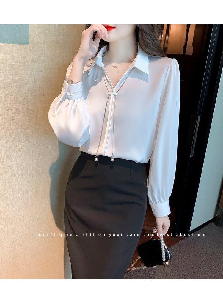 【tops】早い者勝ちOL、通勤シャツトップスゆったり　M17060