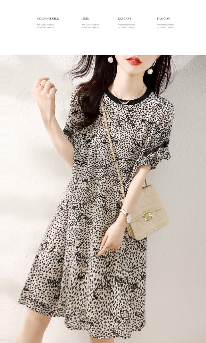 【dress】人気を独占中 カジュアル花柄ワンピースゆったり　M16860