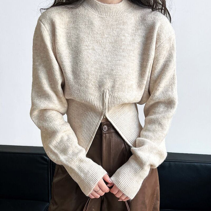 【tops】ファスナーニットプルオーバー　M19197
