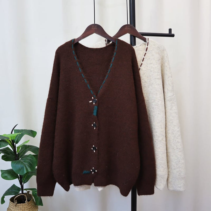 【outer】Vネックニットカーデ　M25377