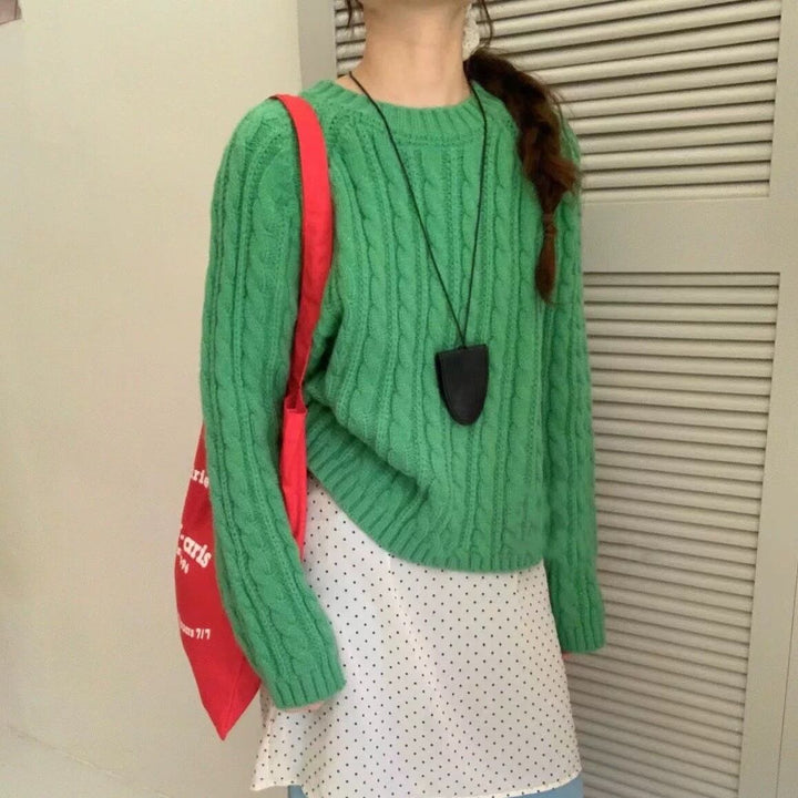 【tops】無地ニットセーター　M27041