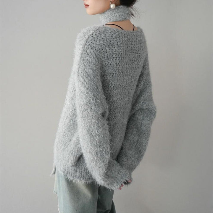 【tops】Vネックチョーカー付ニットセーター　M17997