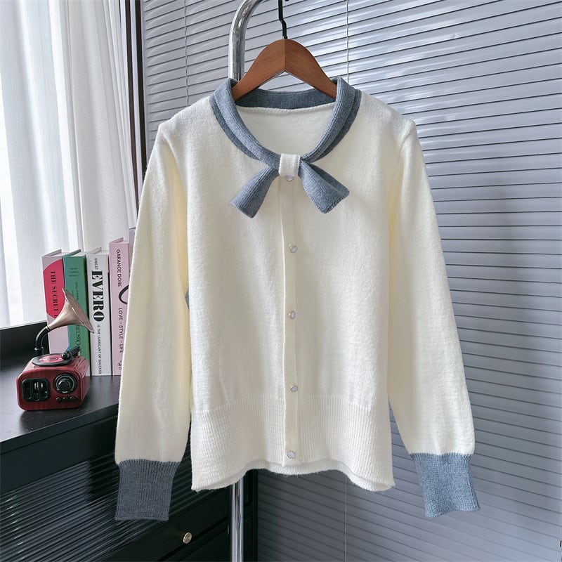 【tops】リボン付きニットセーター　M26656