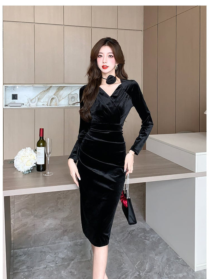【dress】ベルベットデートワンピース　M18271