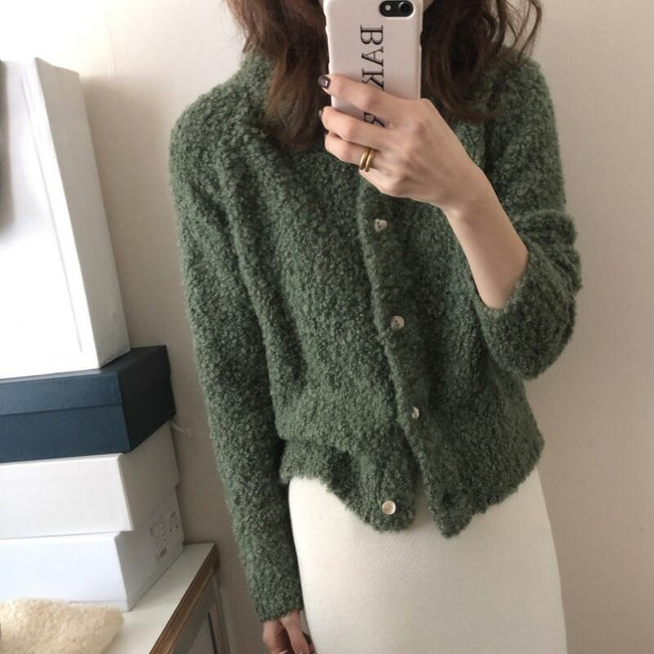 【outer】裹起毛ニットカーデ　M27530