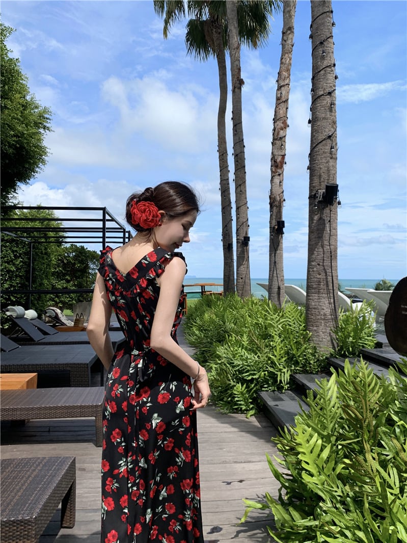 【dress】花柄キャミワンピース　M24710