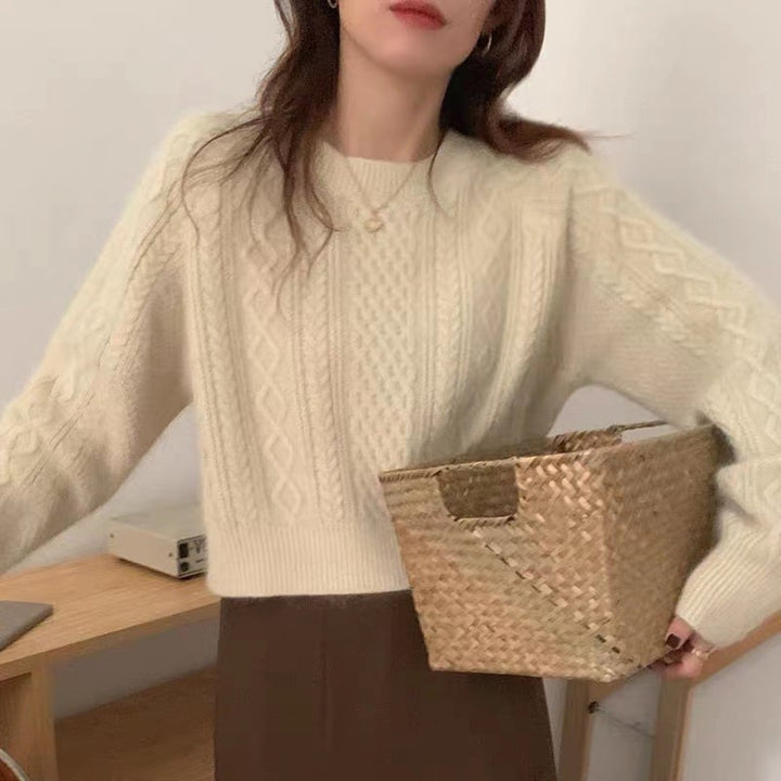 【tops】クルーネックニットセーター　M18167