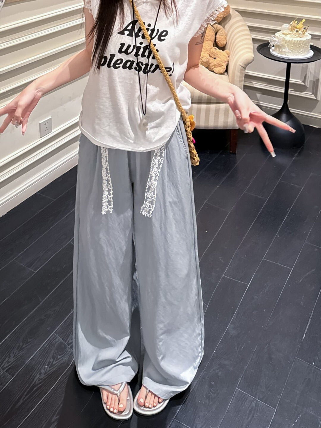 【bottoms】カジュアルワイドパンツ　M29850