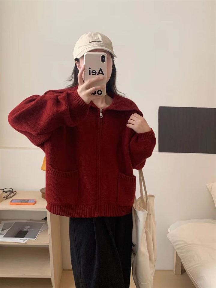 【outer】ファスナーニットカーデ　M25806