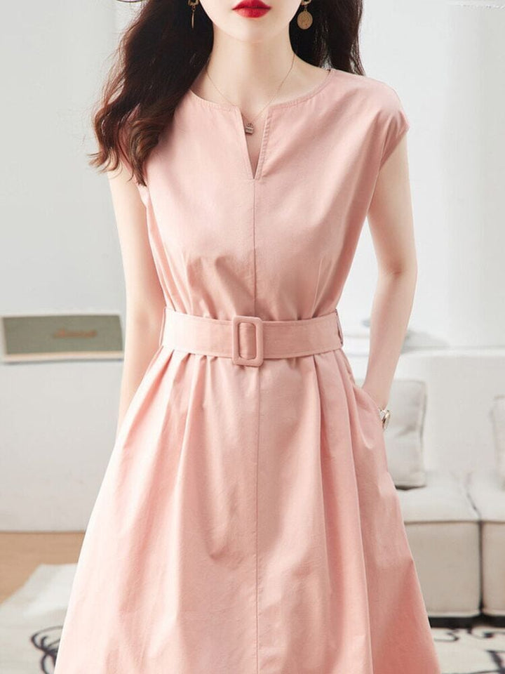 【dress】話題沸騰中 オシャレシンプルノースリーブワンピース　M16855