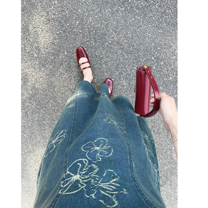 【dress】刺繍デニムワンピース　M25152