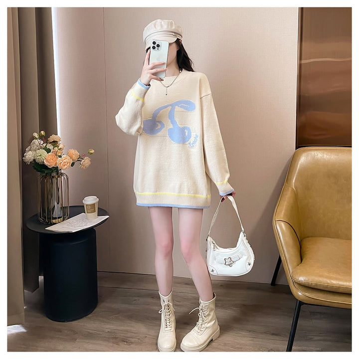 【tops】ジャカードニットセーター　M26602
