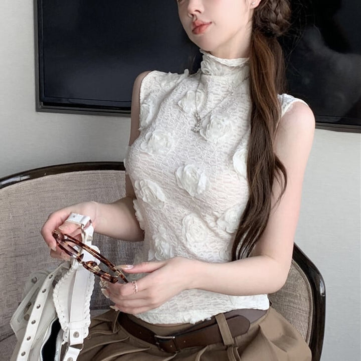 【tops】立体フラワートップス　M25196