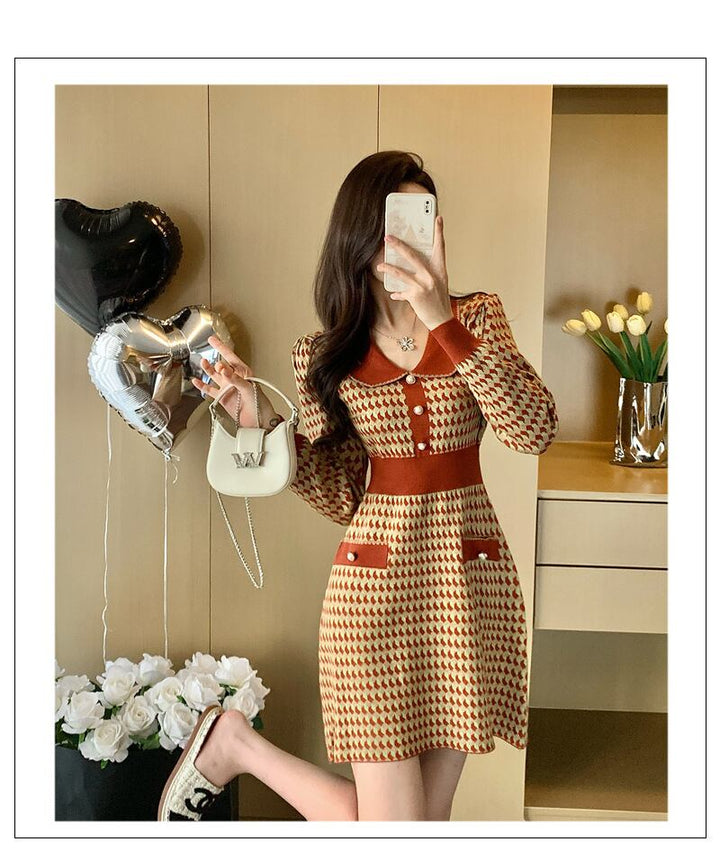 【dress】ジャカードニットワンピース　M28390