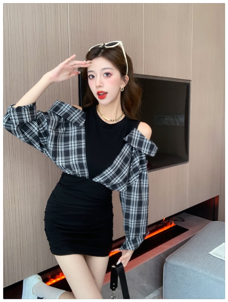 【dress】人気を独占中 ファッション切り替えワンピース　M17637