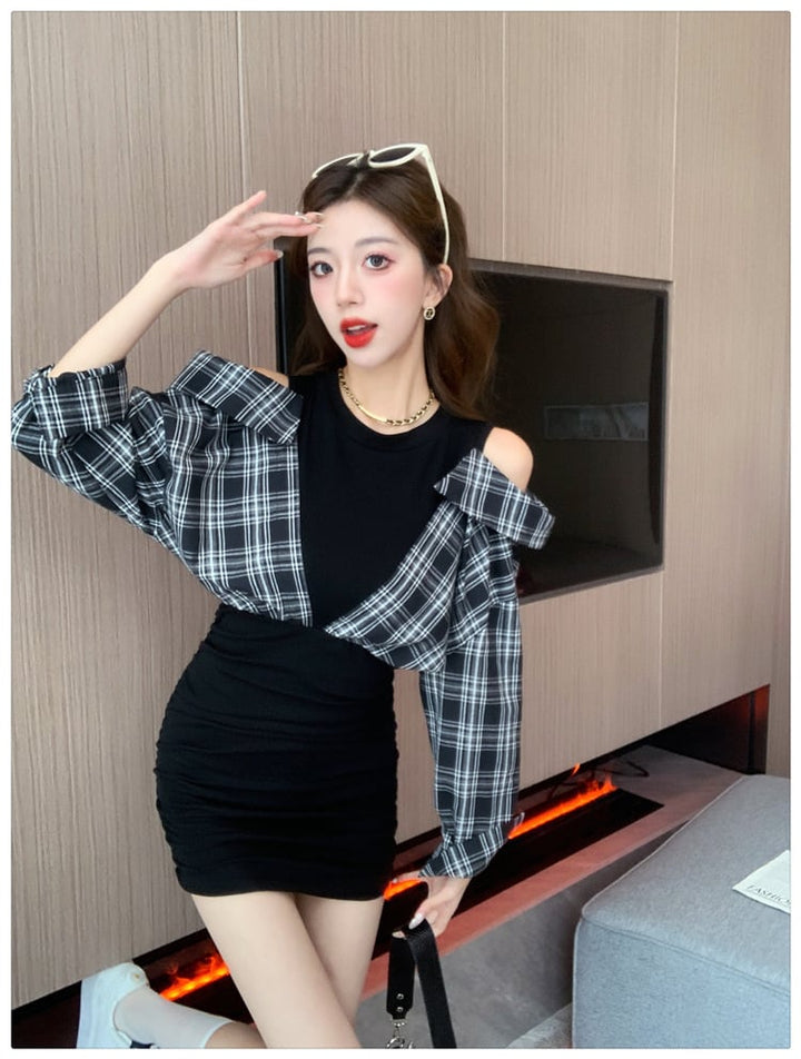 【dress】人気を独占中 ファッション切り替えワンピース　M17637