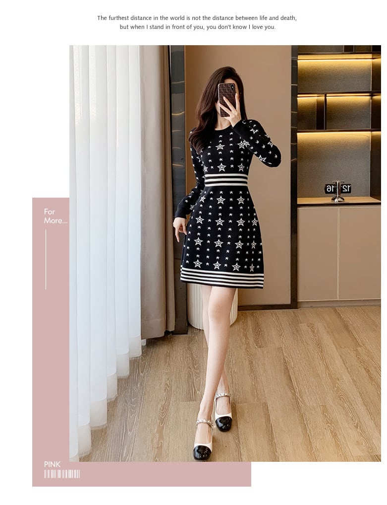 【dress】今季マストバイエレガントニットワンピース　M17470