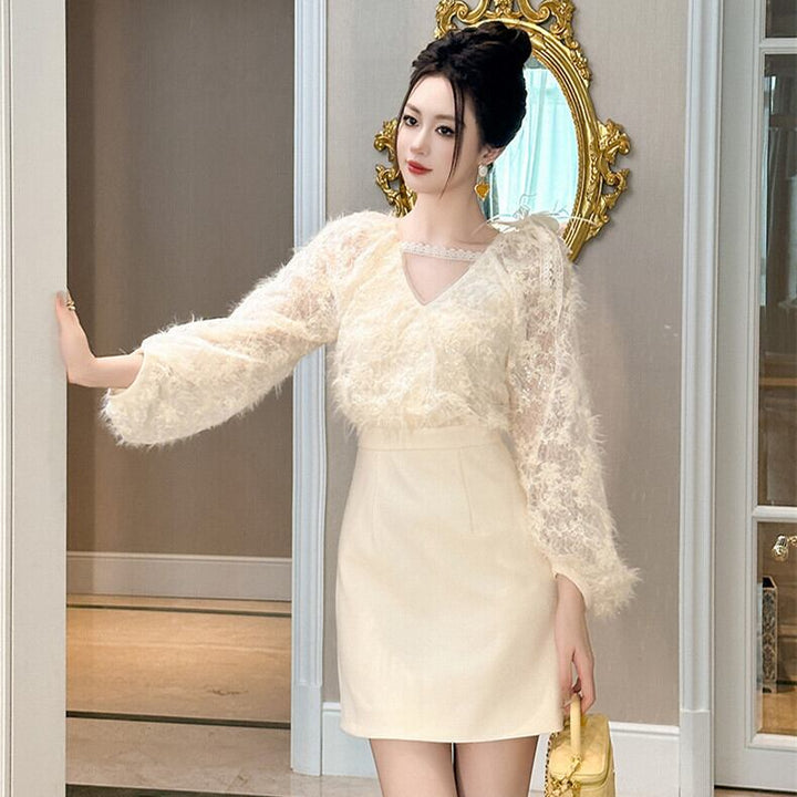 【dress】Vネックドッキングワンピース　M27370
