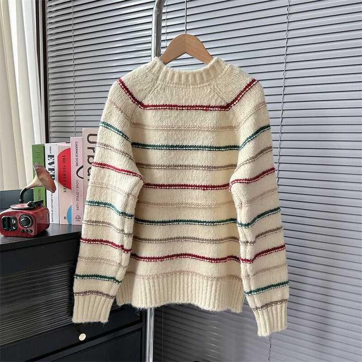 【tops】ボーダー柄ニットセーター　M18688