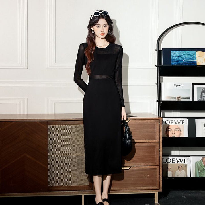 【dress】チュールドッキングワンピース Q7041