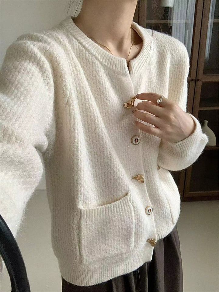 【outer】クルーネックニットカーデ　M25982