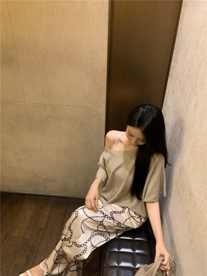 【tops】ニットTシャツ　M24593