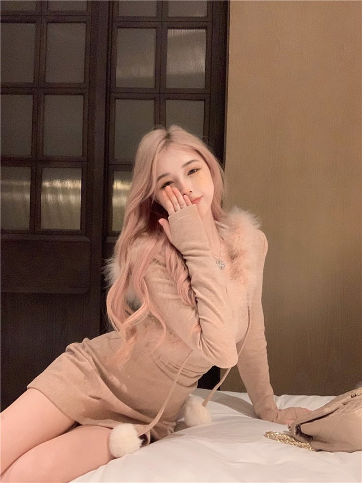 【dress】ファーワンピース　M20192