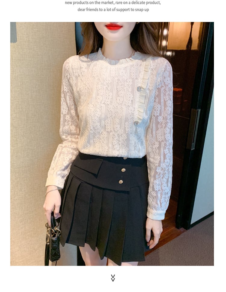 【tops】柔らかくて優しい印象レースシャツトップス　M17342