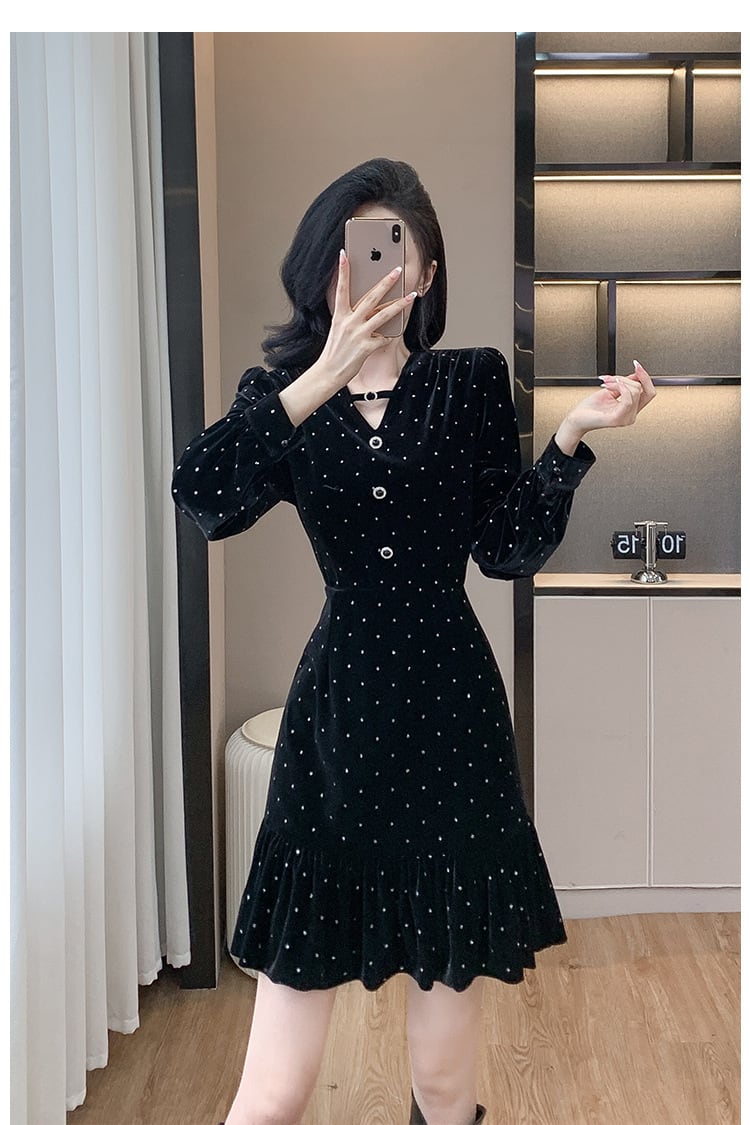 【dress】ドット柄ワンピース　M26485