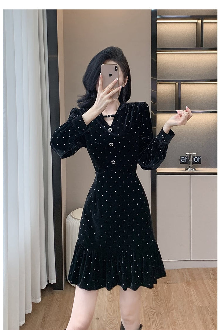 【dress】ドット柄ワンピース　M26485
