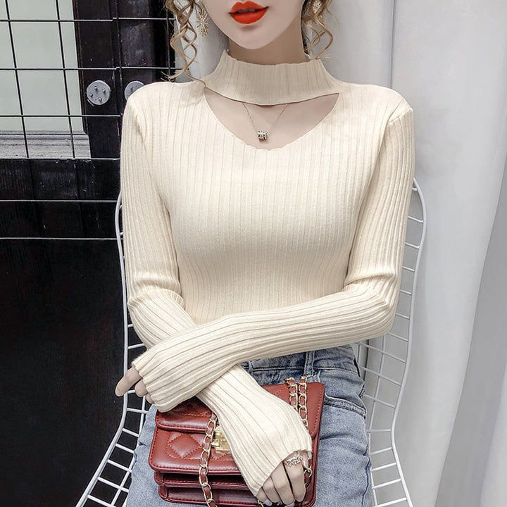 【tops】カットワークニットトップス　M27003