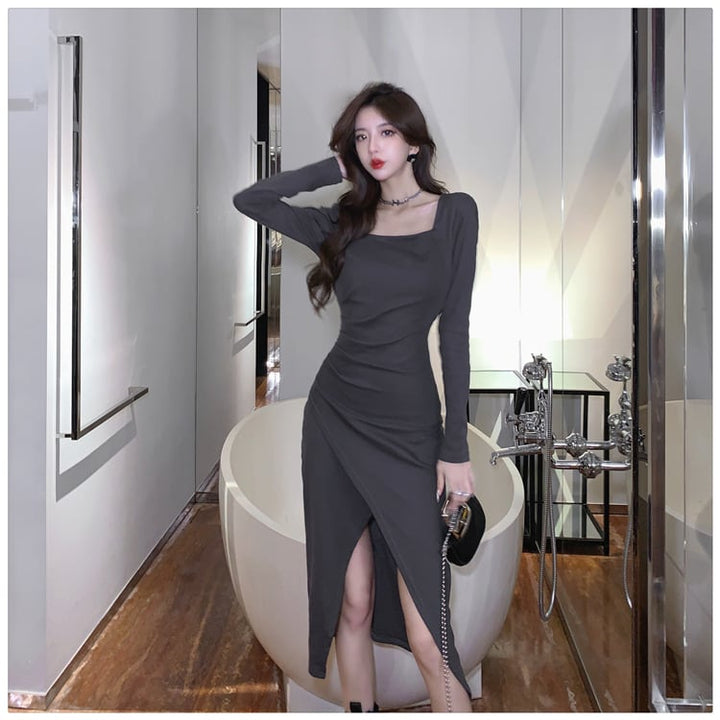 【dress】今季マストバイファッションスリットワンピース　M17015