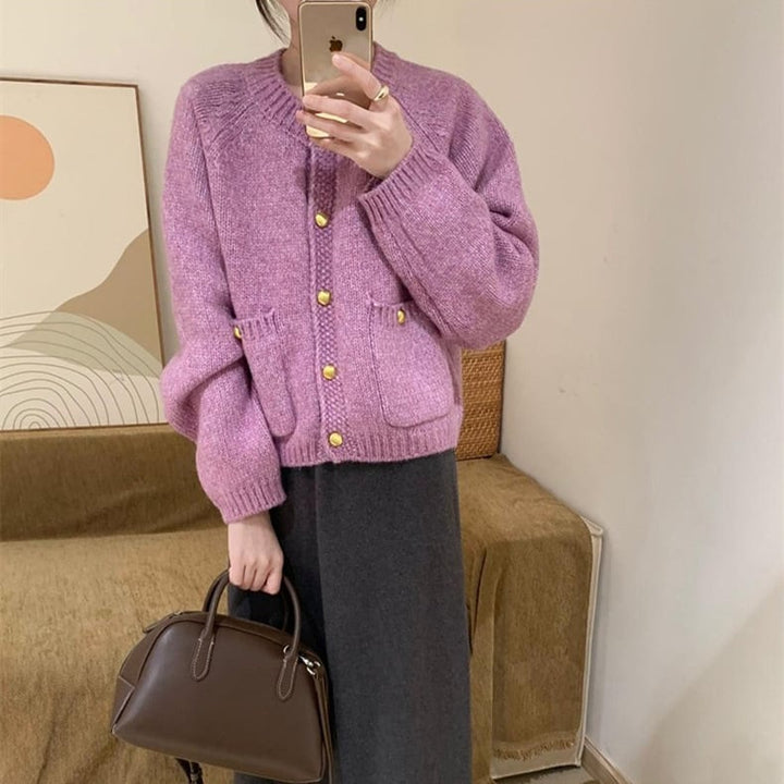【outer】クルーネックニットカーデ　M26554