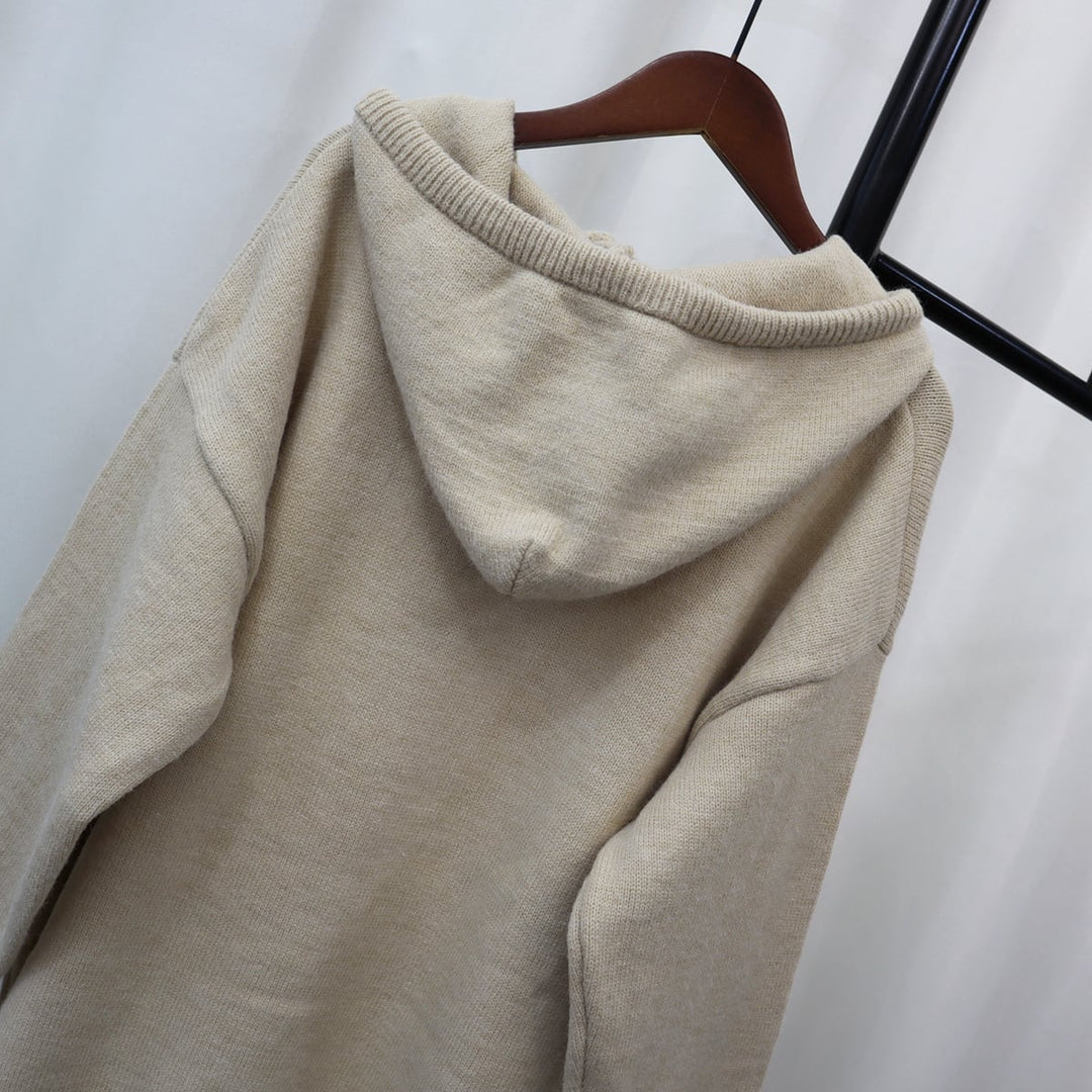 【tops】フード付きニットセーター　M18341