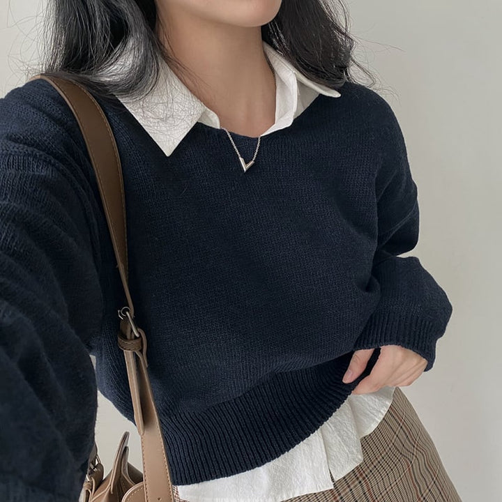 【tops】Vネックニットセーター　M26665
