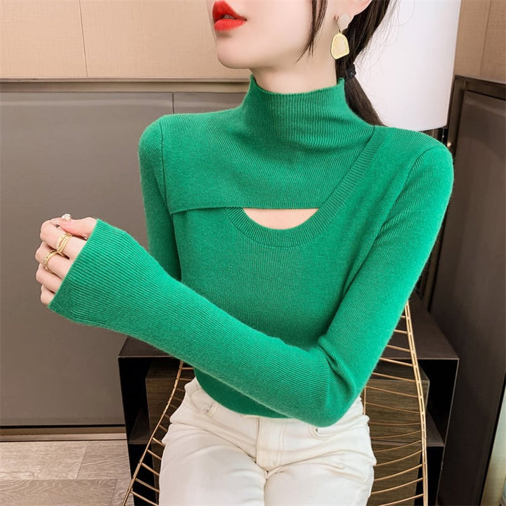 【tops】カットワークニットトップス　M18236