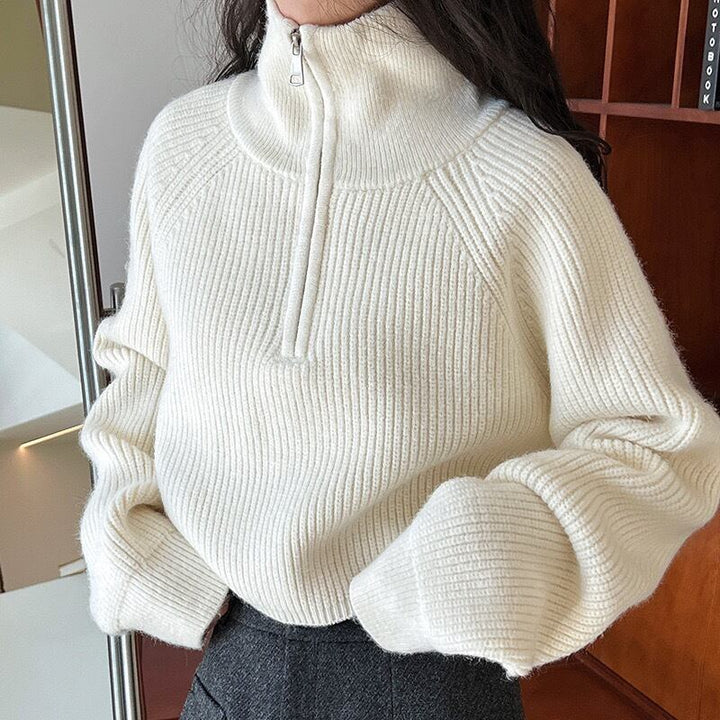 【tops】ハイネックニットトップス Q7396