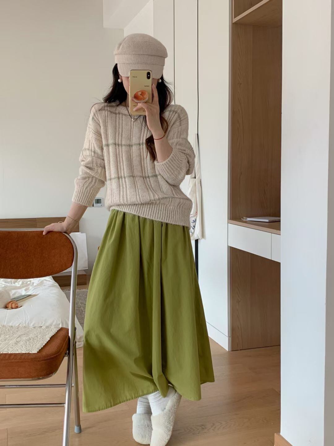【tops】ボーダー柄ニットセーター　M18714