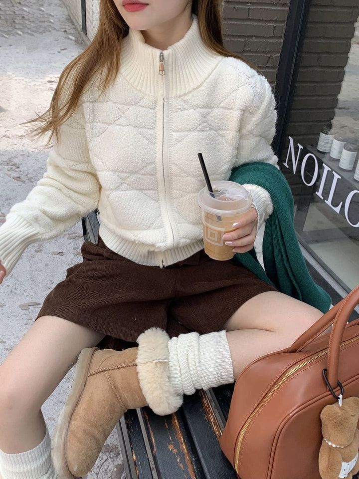 【outer】ファスナーニットカーデ　M26913