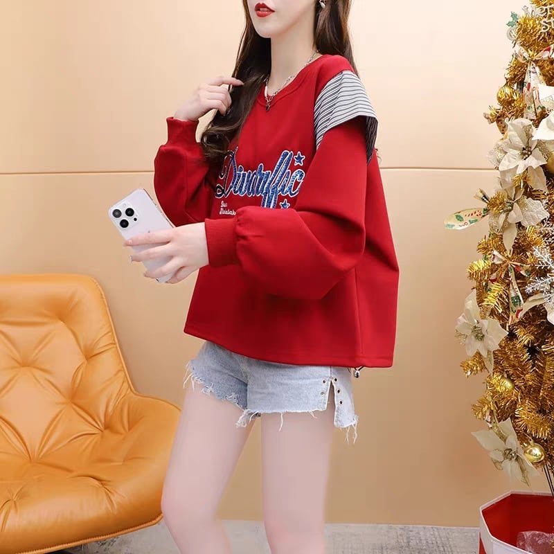 【tops】大人可愛いパーカー文字プリントゆったり　M17557