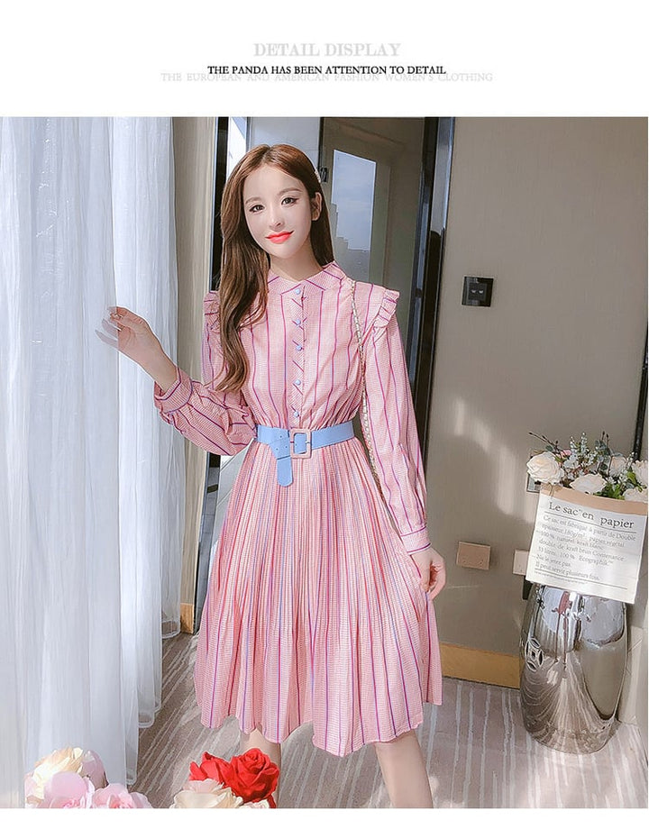 【dress】おしゃれスウィートデートワンピースベルト付き　M17200