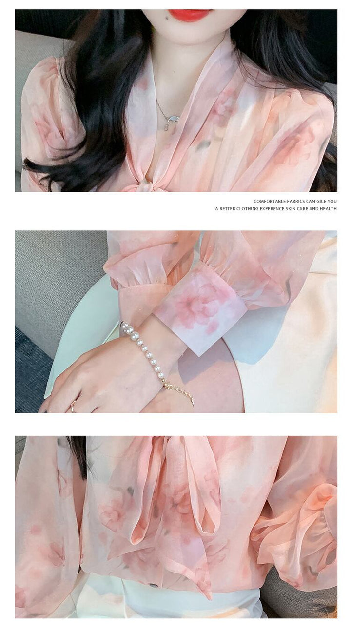 【tops】リボン付きシャツトップス　M21687
