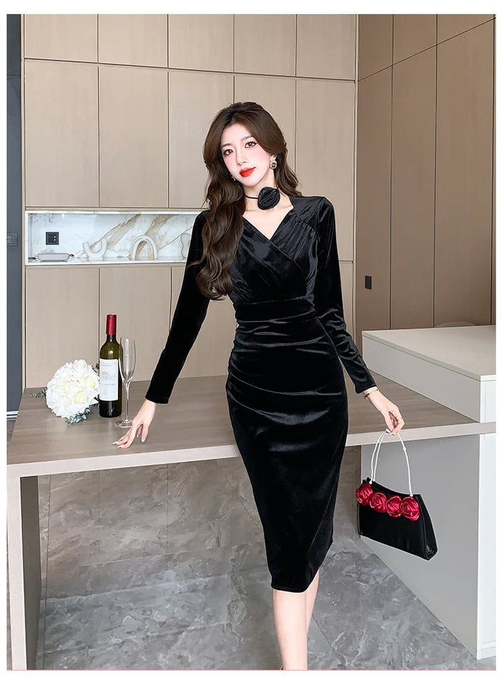 【dress】ベルベットデートワンピース　M18271