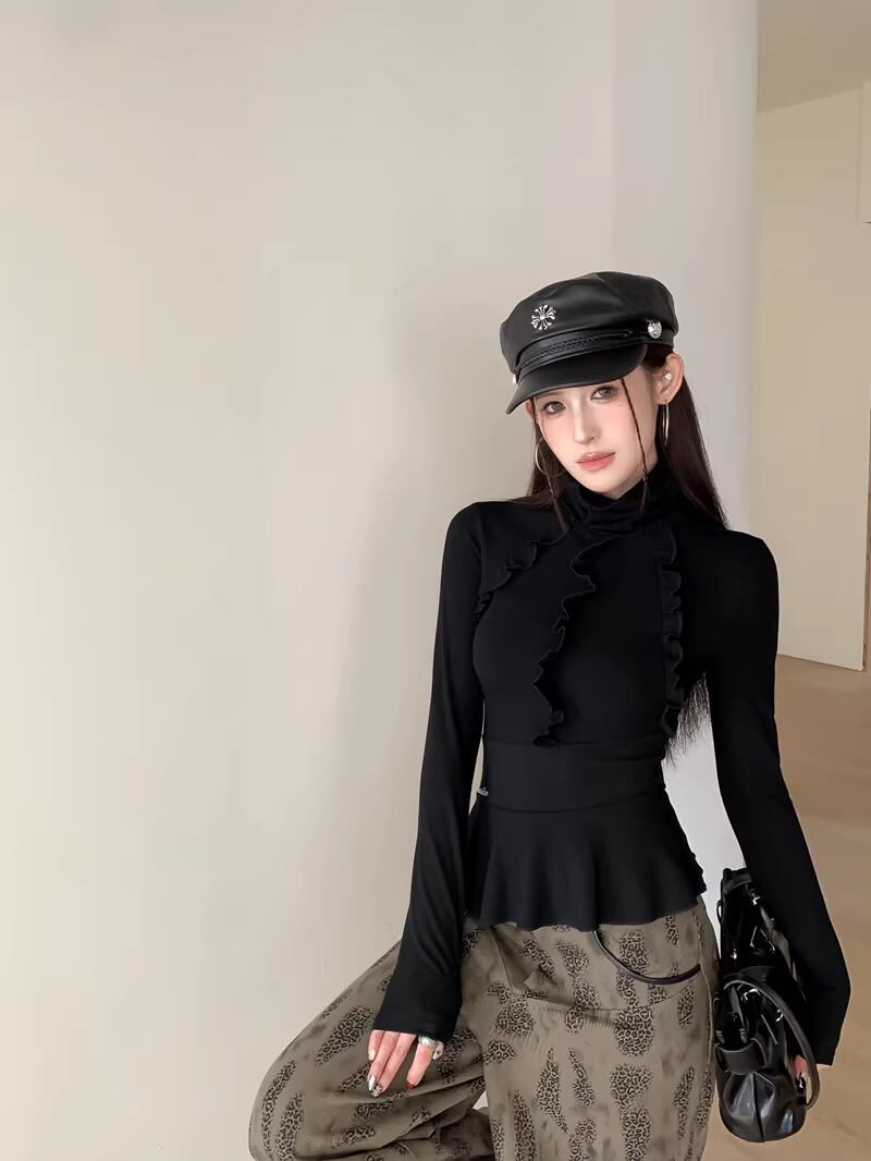【tops】ハイネックフレアトップス Q8093
