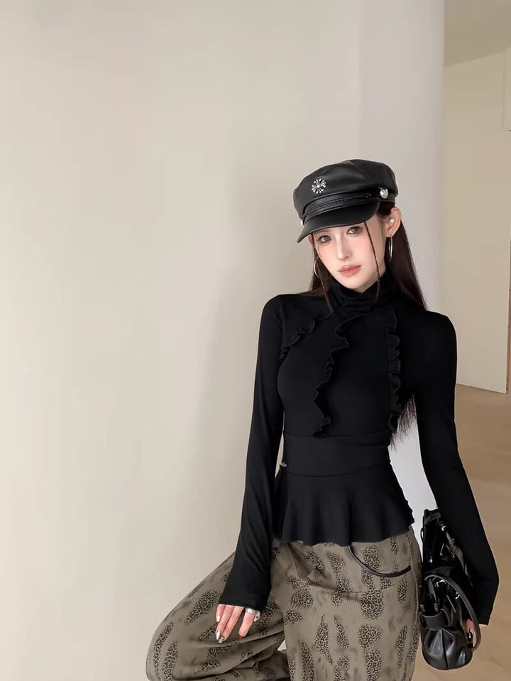 【tops】ハイネックフレアトップス Q8093